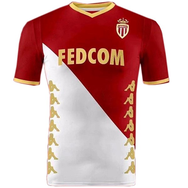 Camiseta AS Monaco Replica Primera Ropa 2019/20 Rojo Blanco